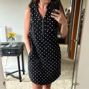 New York & Company black/white polka dot sleeveless dress size XS